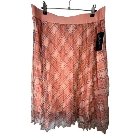 NWT Meteowear Plaid Pink And Purple Skirt With Tule Outer Lining - Picture 1 of 5